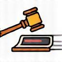 Contract Negotiation Icon - Gavel and document