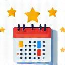 Event Management Icon - calendar and stars