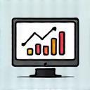 Media Consulting Icon - chart and screen